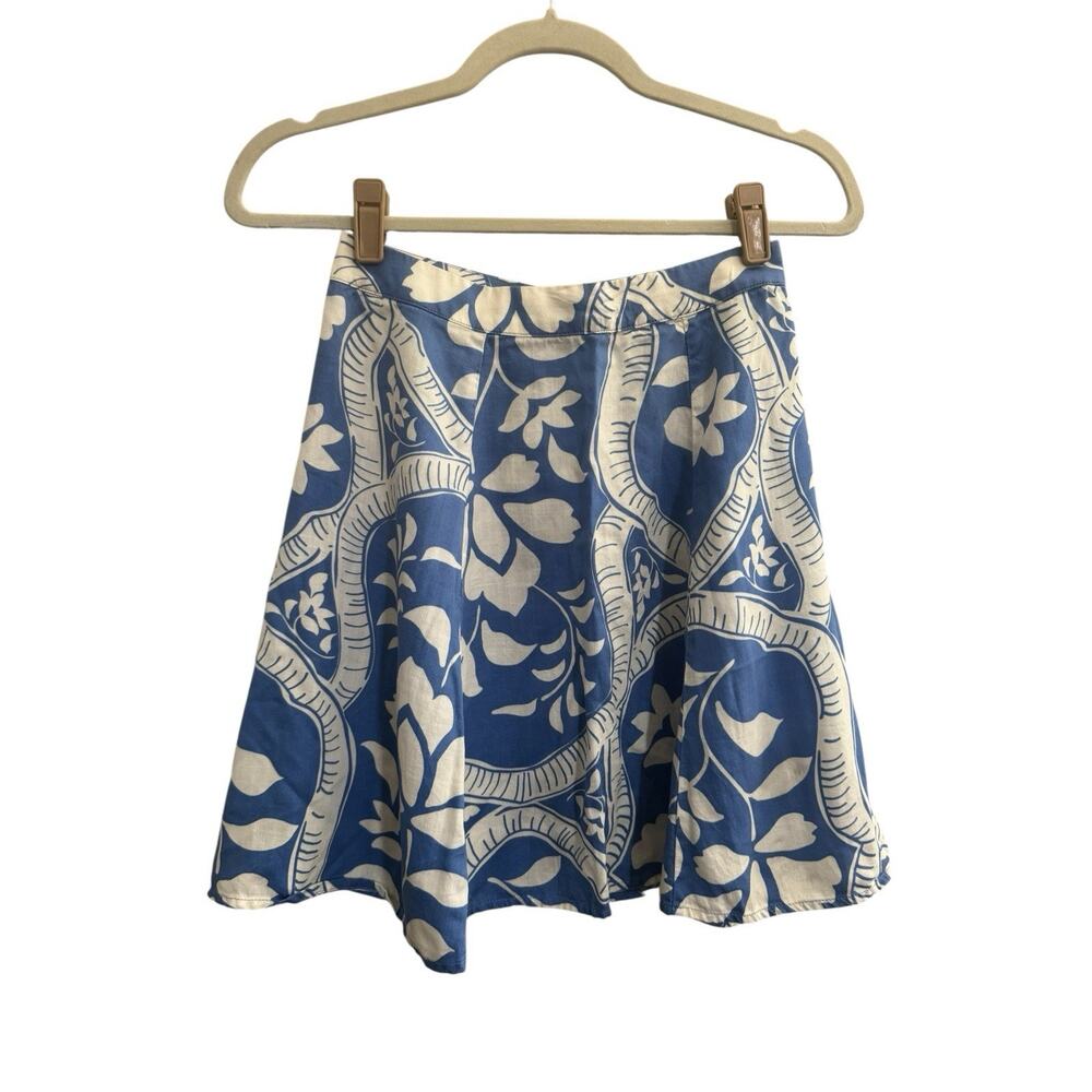 Marine Layer Bonnie Blue and White Floral Mini Skirt